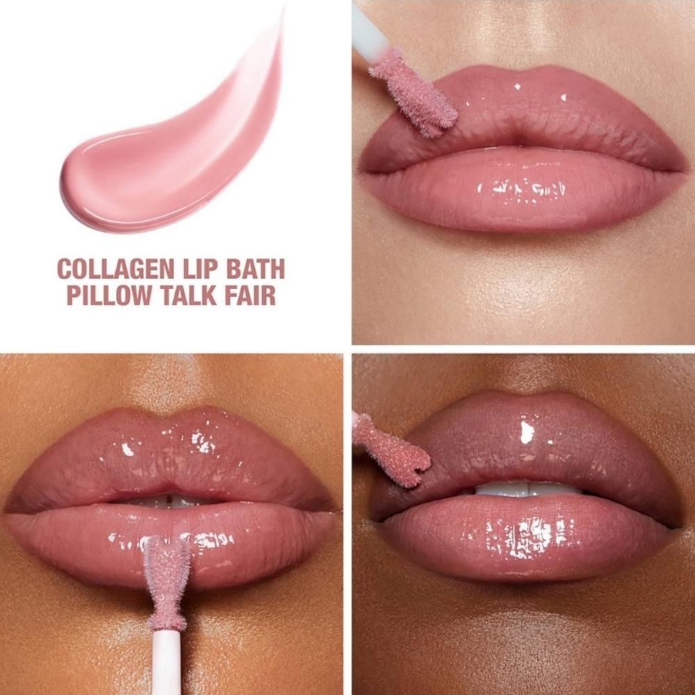 Pillowtalk Fair Pink Collagen Lip Bath Gloss Charlotte Tilbury Brand New in Box - Picture 7 of 10